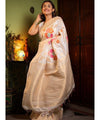 Off White Banarasi Silk Saree | Festive & Party Wear