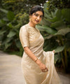 Off White Banarasi Silk Saree | Festive & Party Wear