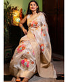 Off White Banarasi Silk Saree | Festive & Party Wear