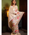 Off White Banarasi Silk Saree | Festive & Party Wear