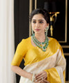 Off White Banarasi Silk Saree | Wedding & Reception Wear