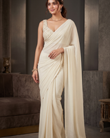 Off White Bollywood Designer Saree | Party & Festive Wear
