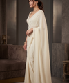 Off White Bollywood Designer Saree | Party & Festive Wear