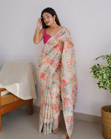 Off White Cotton Saree | Festival & Ceremony Wear