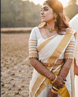 Off White Cotton Saree | Festival & Ceremony Wear