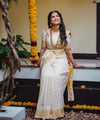 Off White Cotton Saree | Festival & Ceremony Wear