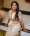 Off White Cotton Saree | Festival & Ceremony Wear