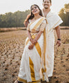 Off White Cotton Saree | Festival & Ceremony Wear
