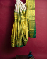 Off White Jacquard Silk Saree | Festive & Party Wear