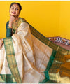 Off White Jacquard Silk Saree | Festive & Party Wear
