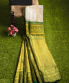 Off White Jacquard Silk Saree | Festive & Party Wear