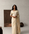 Off White Jacquard Silk Saree | Traditional Wedding Wear
