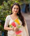 Off White Jacquard Silk Saree | Wedding & Reception Wear