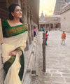 Off White Jacquard Silk Saree | Wedding & Reception Wear