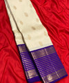 Off White Kanjivaram Silk Saree | Festival & Ceremony Wear