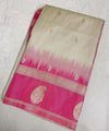 Off White-pink Banarasi Silk Saree | Wedding & Festive Wear