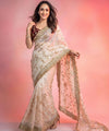 Off White Space Satin Sequin Bits Work Saree for Party Wear | RD RAADO