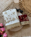 Off White Space Satin Sequin Bits Work Saree for Party Wear | RD RAADO