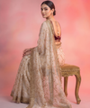 Off White Space Satin Sequin Bits Work Saree for Party Wear | RD RAADO
