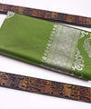 Olive Banarasi Silk Saree | Bridal & Festive Wear