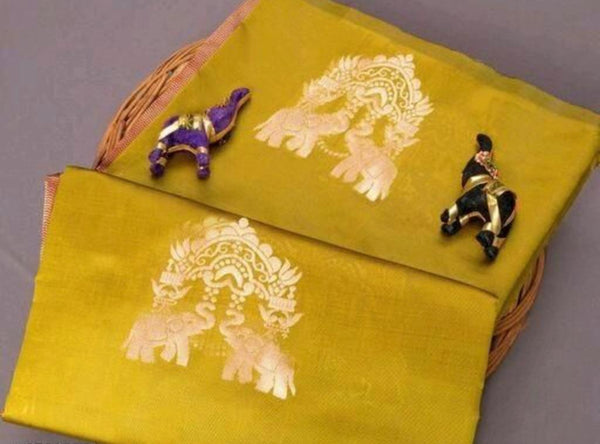 Olive Banarasi Silk Saree | Ethnic Wear for Women
