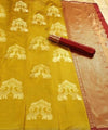 Olive Banarasi Silk Saree | Ethnic Wear for Women