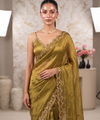Olive Gold Bollywood Designer Saree | Party & Festive Wear