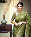 Olive Green Banarasi Silk Saree | Ethnic Wear for Women