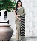 Olive Green Banarasi Silk Saree | Wedding & Festive Wear