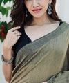 Olive Green Banarasi Silk Saree | Wedding & Festive Wear