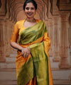 Olive Green Kanjivaram Silk Saree | Festival & Ceremony Wear