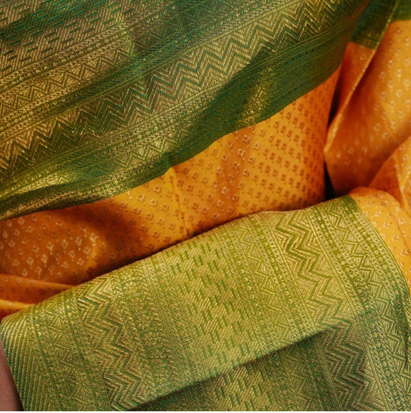 Olive Green Kanjivaram Silk Saree | Festival & Ceremony Wear