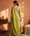 Olive Green Moss Satin Saree with Maharani Big Border | RD PRIYA