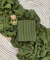 Olive Green Rangoli Crush Saree with Sequin Bits Blouse | RD VIAANA