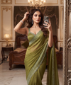Olive Green Silk Saree | Wedding & Festive Wear
