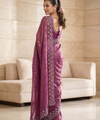 Onioin Pink Satin Saree with Zari Weaving & Siroski Border | RD TANISHKA