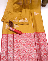 Orange Banarasi Silk Saree | Festival & Ceremony Wear