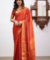Orange Banarasi Silk Saree | Festive & Party Wear