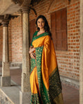 Orange Banarasi Silk Saree | Festive & Party Wear