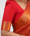 Orange Banarasi Silk Saree | Festive & Party Wear