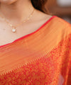 Orange Banarasi Silk Saree | Festive & Party Wear