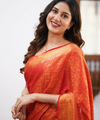 Orange Banarasi Silk Saree | Festive & Party Wear