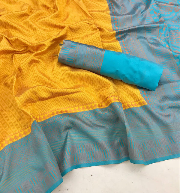 Orange Banarasi Silk Saree | Wedding & Festive Wear