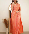 Orange Banarasi Silk Saree | Wedding & Reception Wear