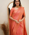 Orange Banarasi Silk Saree | Wedding & Reception Wear
