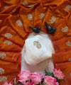 Orange Chiffon Party Wear Saree with Siroski & Moti Work | RD KHUSHI