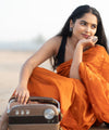 Orange Cotton Saree | Comfort Handloom Weave