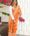 Orange Cotton Saree | Office & Casual Wear