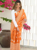 Orange Cotton Saree | Office & Casual Wear
