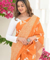 Orange Cotton Saree | Office & Casual Wear